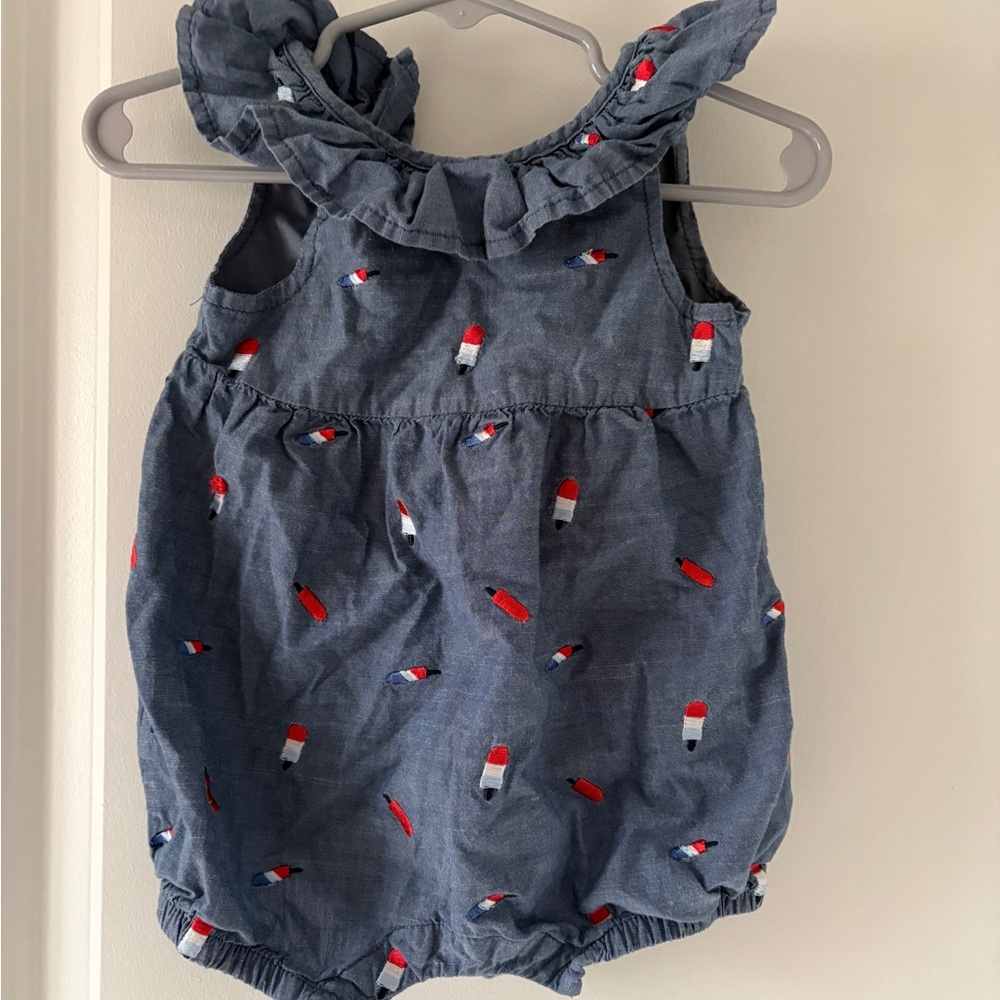 Cat & Jack Blue Baby Romper with Popsicles